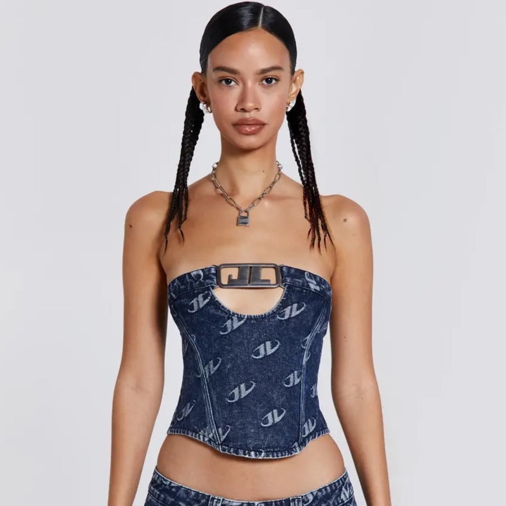 MONOGRAM STRAPLESS CORSET TOP